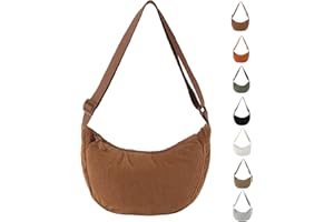 GoPaw Borsa di Velluto a Coste per Donne, Mezzaluna Hobos Crossbody Impermeabile e Leggera con Tracolla Regolabile per Viaggio