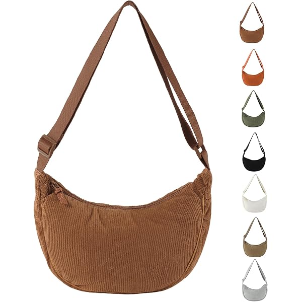 TIAASTAP Women's Crescent Shoulder Bag - Half Moon Nylon Bag With Adjustable Strap & Coin Purse