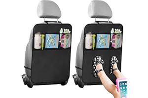 Adiwo 2 Stück Rückenlehnenschutz Auto Kinder, Rückenlehnen Schutzmatte mit Netztaschen, Rücksitzschoner Anti-schmutzig, Wasserabweisend Autositzschoner Rücklehnenschutz, Auto Organizer