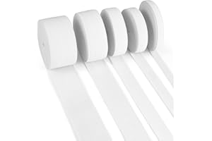 ihaspoko 25 mètres Bande Elastique Couture Blanc, 10mm 15mm 20mm 30mm 40mm de Large Élastique pour la Couture de Ceinture, Taille de Pantalon et Bricolage (5m/Rouleau)