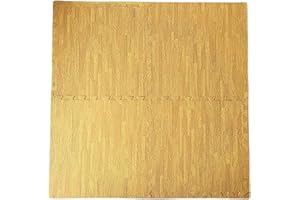 AMARI BARGAINS Interlocking Floor Mats Soft Foam Exercise, Mats Non slip Rubber Cushion Puzzle EVA tiles Waterproof Gym Fitness Garage Home Office Workout Yoga Size 60 cm x 60 cm (Golden Oak, 160Sq Ft-40)