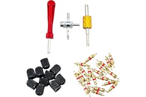 KUOXAN 33 Pcs Car Tyre Valve Removal Tool, Tyre Valve Key for Suitable Cars, Motorcycles, Electric Vehicles, Etc.