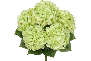 Ljusgrön stor konstgjord hortensia, verklighetstrogen hortensiabukett sidenkonstgjorda blommor silke konstgjord hortensia blo
