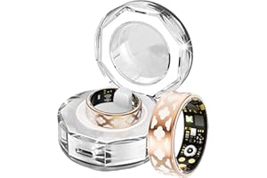 Yeforu Smart Ring for Women Men Fitness Ring Heart Rate Monitor Sleep Ring Step Counter Pedometer Rings Fashionable Fitness Tracker Remote Camera Rose Gold Enamel Ring for Ladies