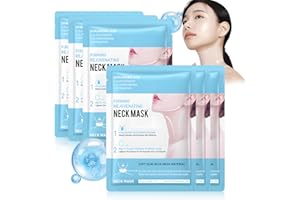 SHOPPGO Masque Double Menton, Masque pour le Cou Hydratant, Patch Anti Rides Visage Cou, Contient Acide Hyaluronique, Hydrate et Raffermit le Cou, Réduire les Rides du Cou, 6 Pièces