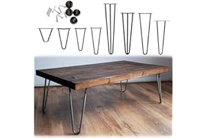 LUCN Möbelfüße, 4er Set, Hairpin Legs Austauschbare Tisch &Schrank Beine Haarnadelbeine Tischgestell, mit Bodenschoner und Schrauben Verfügbar in Höhe von 10cm-71cm