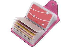 IHIGOGOFA Tarjeteros para Tarjetas de Credito Mujer y Hombre 20 Ranuras (N-Rosa)