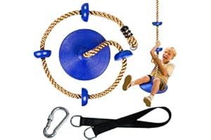 CHAIRLIN - Altalena con piattaforma per bambini, da usare all’esterno, concorda fissabile a un albero, inclusi un appaio di guanti