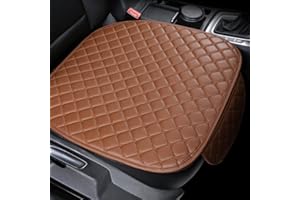 YUNZLAN Housse/Protecteur de siège de Voiture Universel en Cuir, Coussin de siège de Voiture Avant/arrière avec Fond antidérapant (café, 1 Coussin de siège Avant)