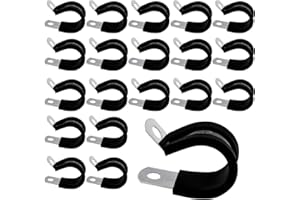 KLINNA 20 Stück 20mm Rohrschellen aus 304 Edelstahl, P-Klammern & Kabelschellen mit Gummieinlage, vibrationsdämpfende Schraubrohrschelle für Leitungen