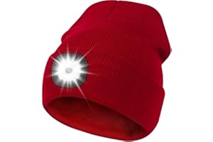 Deilin LED Mütze mit Licht,Outdoor Hüte für Herren Damen,Beleuchtete Mütze Aufladbar USB Stirnlampe,Winter Herren Mütze Warme Witzige Geburtstagsgeschenk Mann Camping Gadgets für Angler Laufen Wandern