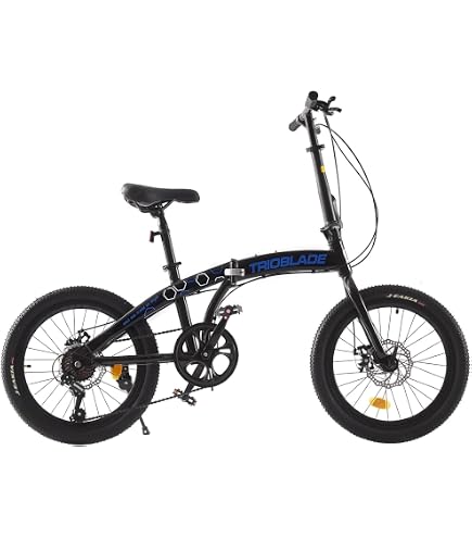 HIMcup 16-inch Folding Bike For Adults - 7-Speed, Front/Rear Disc Brakes, Adjustable Seat & Basket | Commuter, Travel Bike