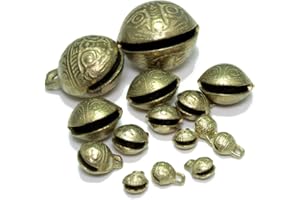 Kleenes Traumhandel® Messing Schellen Glöckchen mit chinesischen Schriftzeichen (15, Mix)