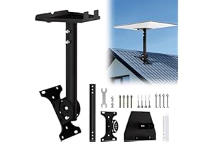HONECUMI Starlink Gen 3 Support de toit | Support de barre de toit Starlink V3 réglable et robuste Kit de montage complet pour Starlink Gen 3, avec vis d'expansion, clips de câble, résistant aux intempéries