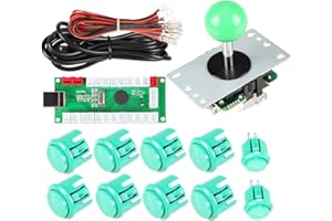 EG STARTS 1 Jugador Arcade DIY Kit Codificador USB a PC Arcade Joystick Botones para USB MAME Juego de PC DIY y Raspberry Pi Retro Controller Parts (Verde)
