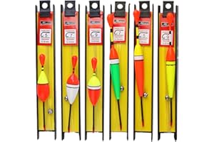 Wonvify Galleggianti da Pesca 6 Pezzi, Galleggianti Bobbers con Piombino, Lenza e Amo (5#, 7#, 9#) Attrezzatura da Mare Pesca, Galleggiante Pesca, Attrezzatura da Pesca, Bobine Ganci