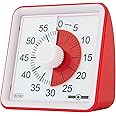 60-Minute Visual Timer- Clock Timer for Kids- Time Management Tool- Silent Countdown Timer-Multipurpose- Practical- Easy to Use (Red)