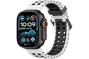 Astorgos Correa Transpirable Ocean Watch Compatible con Apple Watch Ultra 3/2/1 49mm,S11/S10 46mm,9/8/7 45mm,SE3/SE2/SE/6/5/4 44mm,3/2/1 42mm,Correa deporte de Silicona para Hombre Mujer