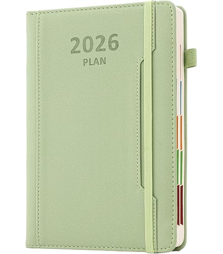 Agenda 2026 Giorno Per Pagina – Formato A5, Copertina In Similpelle Viola, Chiusura Elastica E Segnalibro, Planner Spagnolo 12 Mesi