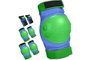 SAMIT Knieschoner Kinder, Protektoren 6 in 1 Set (3-8 Jahre) Kinder Schützer Verstellbare Kinder Schutzausrüstung/Ellenbogen- und Handgelenkschoner Set Ideal für Roller Skateboard Radfahren Inliner…