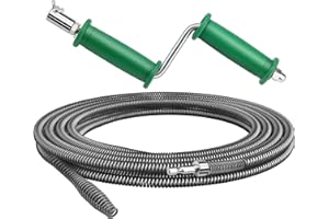 KGGZKG Spirala do czyszczenia rur, 5 m x 10 mm, spirala do czyszczenia rur, spirala odpływowa, spirala do czyszczenia rur, spirala do czyszczenia rur, spirala odpływowa, spirala do toalety, kuchni, z ręcznym