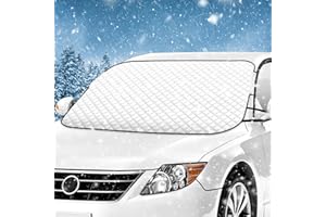 HZMJDHZM 142 x 96 cm Schneeschutz Auto Frontscheibe, Frontscheiben Abdeckung Auto Winter, Sonnenschutz Windschutzscheibenabdeckung, Faltbar Autoabdeckung Schutzfrost, Schnee, Staub, für Meisten Autos