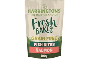 Harringtons Fresh Bakes Grain Free Baked Salmon Fish Bites Dog Treats 100g (Pack of 8) - Gently Oven Baked