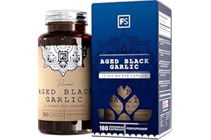 FOCUS FS Garlic Capsules | 180 Odourless-Garlic Capsules - 10,000mg Extract per Serving | Aged Black Garlic Supplement | Garlic High Strength | Non-GMO, Gluten & Allergen Free | Made in The UK