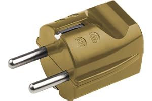 Meister Skyddskontaktkontakt – plast – guld – 250 V – 16 A – maximalt kabeltvärsnitt 2,5 mm² – IP20 inomhus – rak införing/Sc