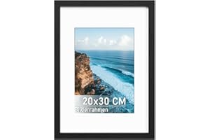 Histarzeda Picture Frame 20 x 30 cm, 20 x 30 cm Black Picture Frame with Acrylic Glass for Photo Gallery, Frame for Wall Mounting Horizontal or Vertical for Living Room, Office (Black)