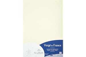 G. LALO Clairefontaine Lalo 47200L - Un paquet de 50 feuilles 21x29,7 cm 100g, Vergé de France, Blanc