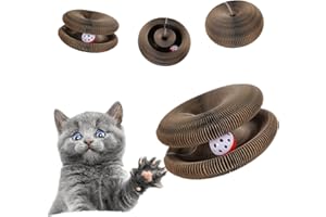 DONGTATA Magic Organ Cat Scratching Board, Interesante Cat Scratcher Toys con Bell Ball, Magic Foldable Scratching Card, Cat Toys Interactivo para Gatos de Interior