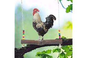 Fournyaa Käfig hängendes Spielzeug, natürliche Holz-Hühnerschaukel, für zu Hause(Chicken Swing)