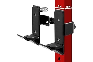 Yes4All Steel J Hooks Squat Rack 2x2/3x3 with Protective UHMW Pad - Power Rack Attachments Barbell Holder for Home Gym