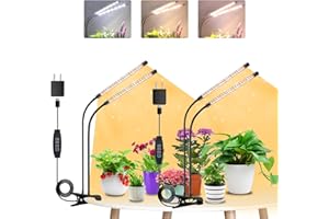 Niello Lampe pour Plantes, 2 têtes+2 têtes, forme en V, double LED, 320LED Lampe LED Horticole, Auto on/off 3/6/12H, Spectre Complet Lampe de Croissance pour Semis, Succulentes, Orchidee