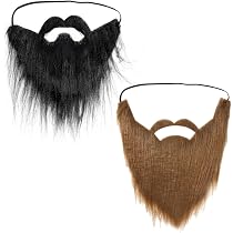 Pack De 4 Barbas Simuladas De Poliéster – Creativas Y Divertidas, De 8.5x9 Cm, Autoadhesivas, Ideales Para Disfraces, Juego De Roles, Halloween Y Fiestas De Maquillaje
