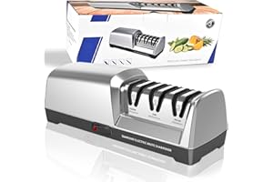 Herboom Elektrischer Messerschärfer, 3-Stufen Messerschärfsystem mit Diamant, Geeignet für Grob Schlerfen, Reparatur und Schärfen von Messern