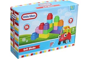 GERARDO'S Little Tikes Montessori Soft Bricks Kids Toy Motor Skills Toy from 1 Year Old, Soft Building Bricks from 1 Year, Stacking Tower