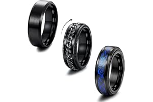 MILACOLATO Anillo Negro de Acero Inoxidable - Dragón Celta con Cadena Torcida, Spinner Abrebotellas De Cerveza Giratorio para Ansiedad - 8mm Ancho