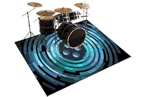 Qesjodfu Schlagzeugteppich 110 x 80 cm Schallschutz Teppich Drum-Teppich Schallschutzmatte Professionelle Drum Teppich Musikinstrumente Bodenmatte rutschfest Schlagzeugteppiche Trommelteppich