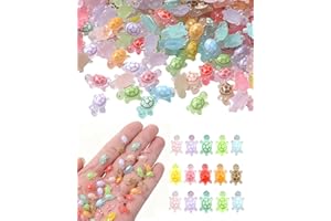 HUVZOR 100 mini figurines de tortues en résine, tortues en résine, petites créatures marines lumineuses, le cadeau de Noël idéal pour la famille et les amis