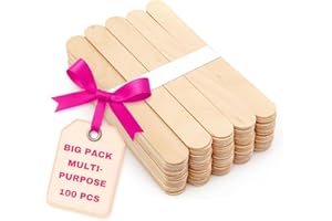 LALILL Bastoncini Legno 100 pz - Spatole per Ceretta 15 cm - Uso Monouso per Depilazione, Maschere, Cucina e Fai-da-te