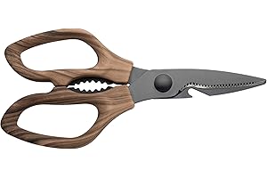 Rockingham Forge Forester ciseaux de cuisine en acier inoxydable avec un revêtement d’oxyde noir, poignée ergonomique, 9.5 x 1 x 20 cm