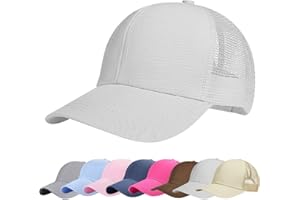 UMIPUBO Mesh Casquette de Baseball Unisexe Hip Hop Pure Color Casquette Baseball Cap Queue de Cheval Chapeau Snapback d'été