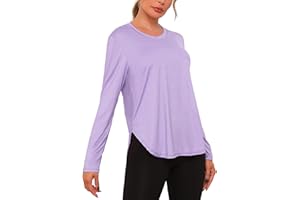 Terecey Maglietta Sportiva Donna a Manica Lunga Maglia Palestra Donna Asciugatura Rapida T-Shirt Donna Fitness per Jogging Running Yoga Corsa S-XXL