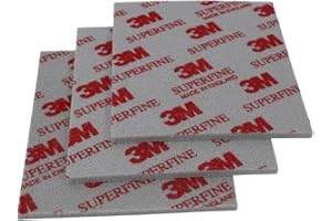 INDIAN STORE 24 Lot de 3 tampons souples 3M Éponge abrasive Tampon abrasif Ponçage et polissage Tampons en mousse de ponçage humide ou sec Lavables et réutilisables
