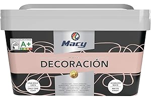 Macy Pintura Plástica Mate Decoración Interiores Excelente Cubrición, Acabado Perfecto. Color Vintage Rose. 4 Litros