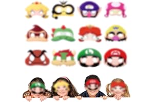 Pianocean 12 Pieces Children's Birthday Party Masks Children, Theme Party Dress Up Girls Boys Role Play Costume Birthday Decoration