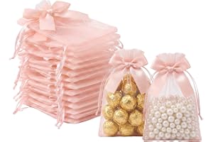30 stycken organzapåsar bröllopspåsar små med båge och dragsko 10x12 cm för bröllop, presentpåsar, födelsedagspresenter, jul