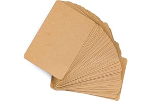 BLUESEABUY 50 Stück Blanko Kraftpapier Karten Postkarten Karteikarten Set A6, 300 g/m² Bastelkarton Braun Runde Ecken Mitteilungskarte zum Selbstgestalten, beschriften oder bedrucken für Nachricht Geschenk
